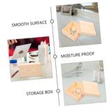 VOSAREA Box Square Wooden Storage Box Jewelry Cases Wooden Container Wooden Jewelry Holder Vintage Trinket Organizer Wood Chest Trunk Unfinished Case VOSAREA