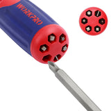 WORKPRO 12-in-1 Ratcheting Multi-Bit Screwdriver Set, Quick-load Mechanism Screwdriver with Double End Bits in Handle WORKPRO