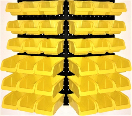 WallPeg Pegboard Bins Garage Organization - Parts Bin Kit (PB-36-Y) Hooks to Peg Board Panels Workbench & Tool Organizer Larger Size Bins for Home, WallPeg