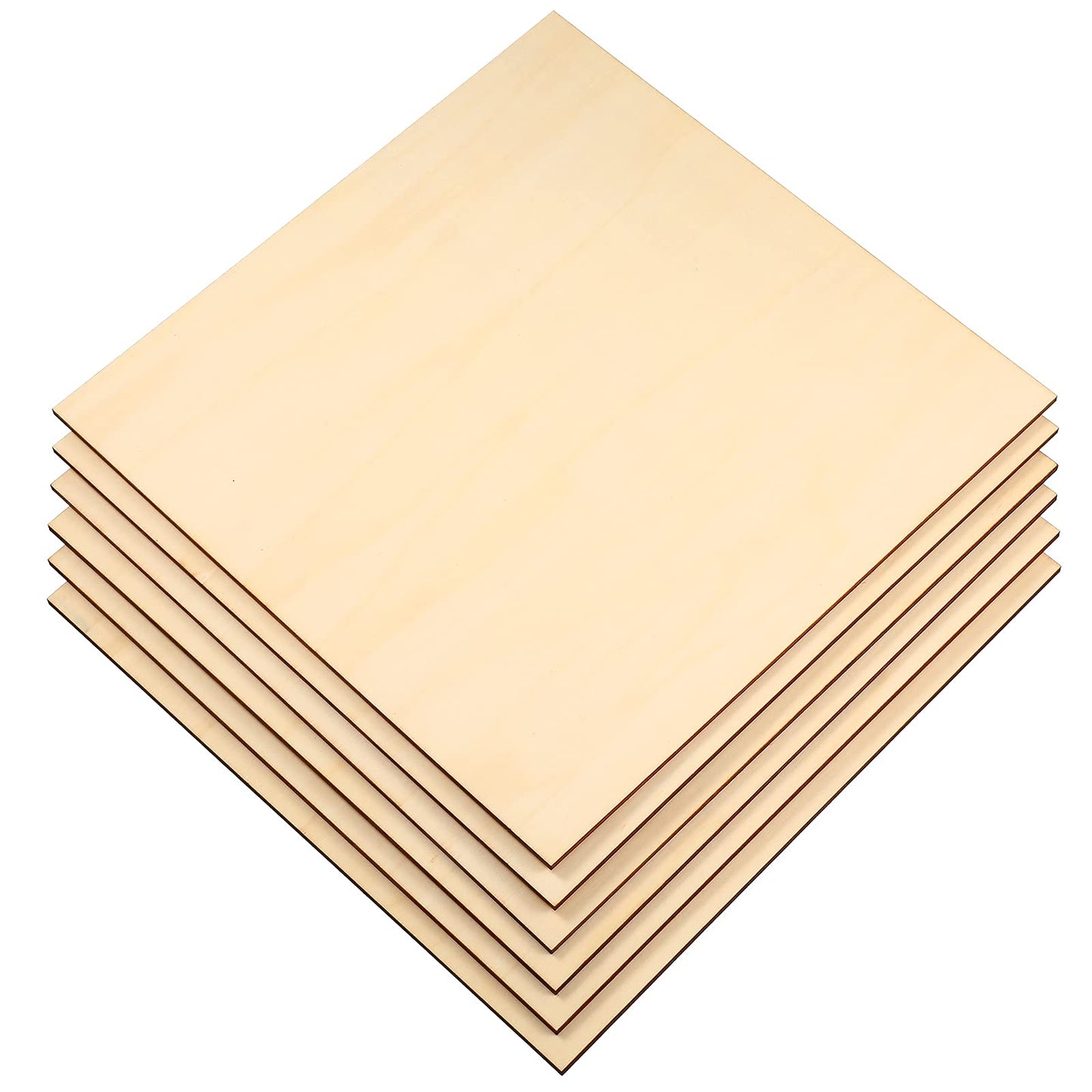 10 Pieces Wood Square Blank Wood Pieces 10x10 Inch Wooden Square Cutouts Plywood Sheets Unfinished Square Blank Wood Pieces for DIY Craft, Coaster,