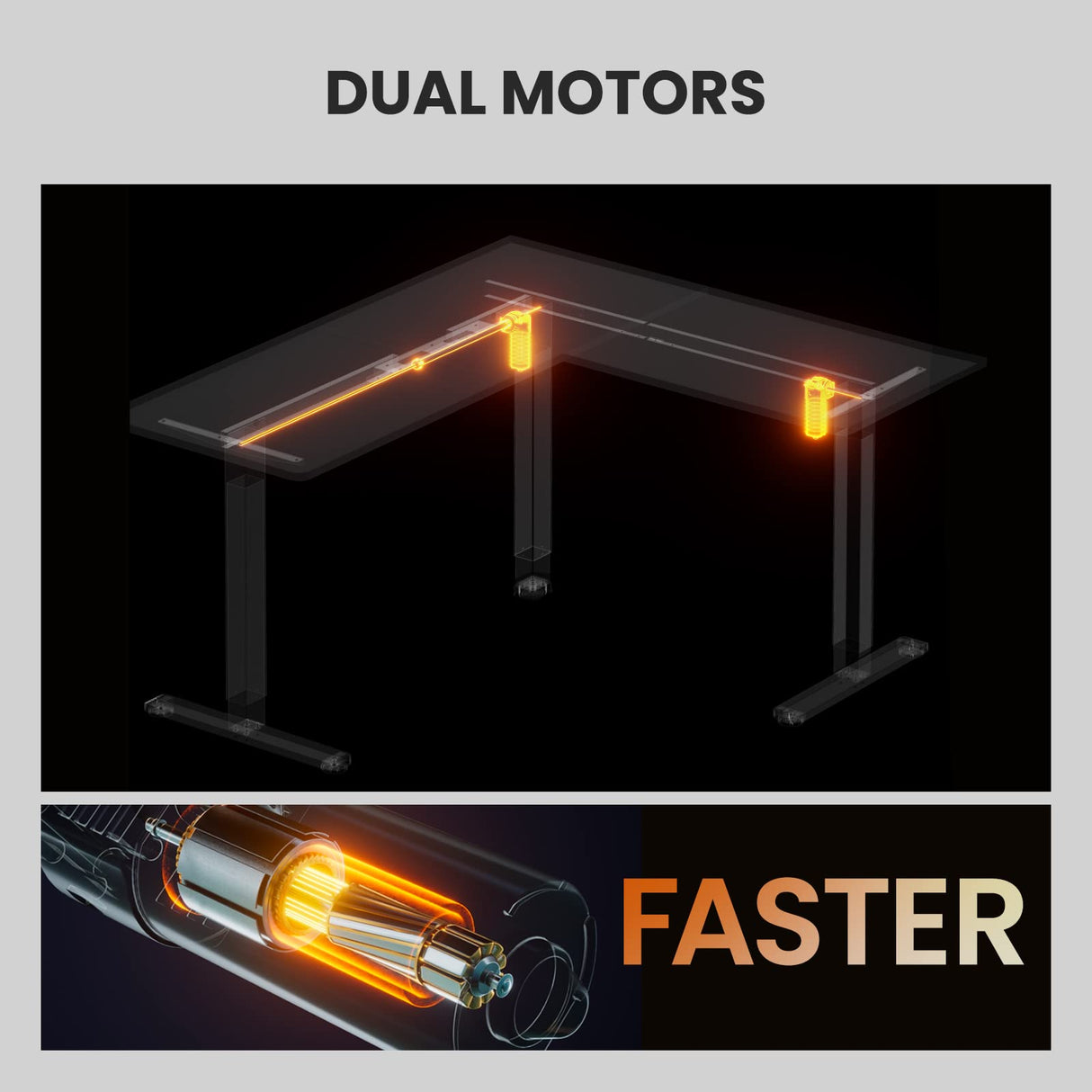 ErGear L-Shaped Electric Standing Desk, 63 inches Double Motor Height Adjustable Sit Stand up Corner Desk, Large Home Office Desk Computer ErGear