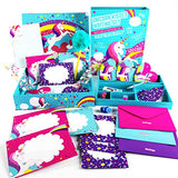 GirlZone Unicorn Letter Writing Set For Girls, 45 Piece Stationery Set, Great Birthday Gift for Girls of All Ages GirlZone