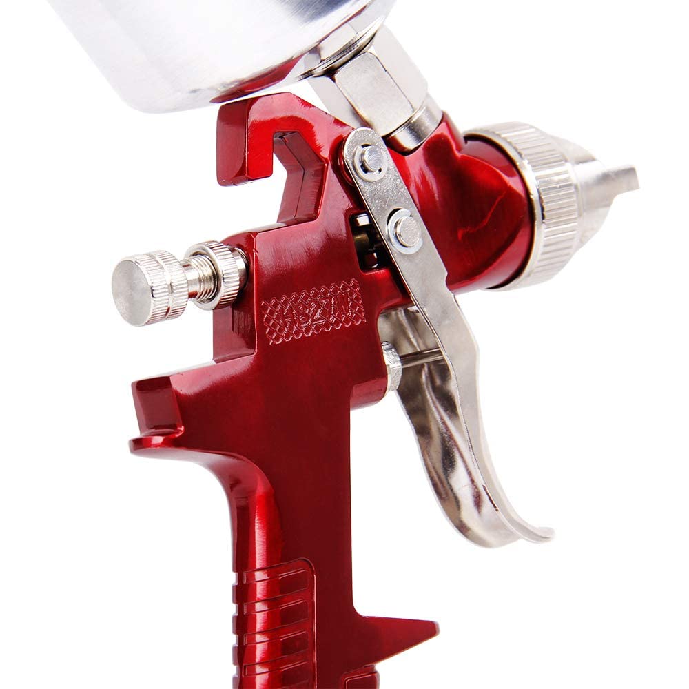 BANG4BUCK High Performance HVLP Gravity Feed Spray Gun with 1.4mm 1.7mm 2.5mm Fluid Tips, 1000cc Aluminum Cup for Auto Paint, Primer, Clear/Top Coat - WoodArtSupply