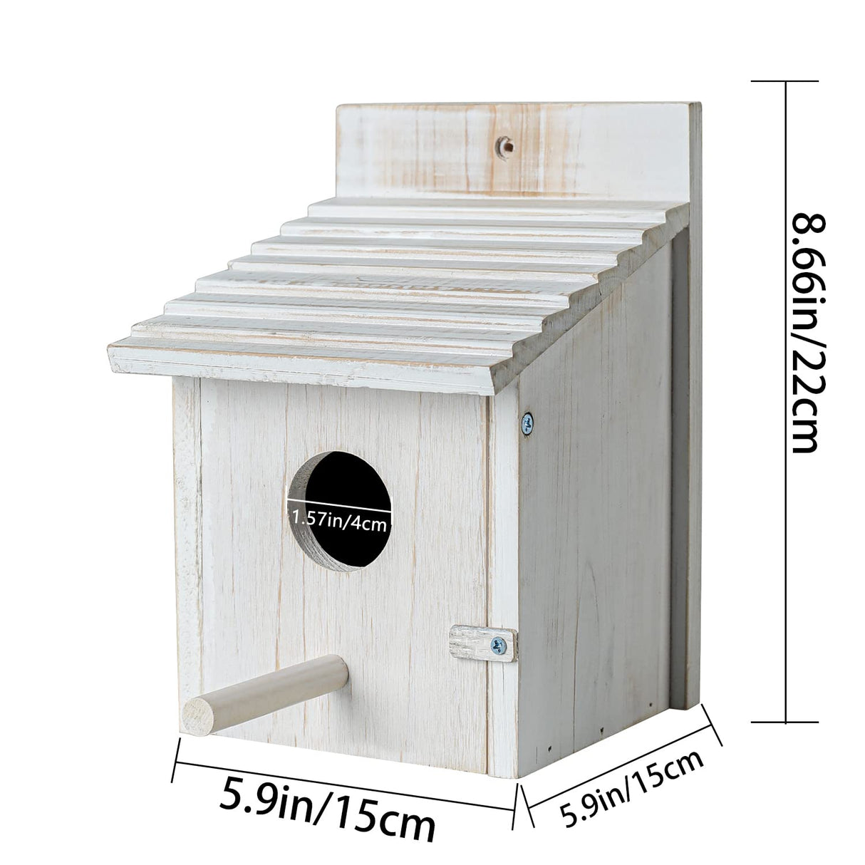 NATUREYLWL Bird House for Outside with Pole for Finch Bluebird Cardinals Garden Wooden Hanging Birdhouses NATUREYLWL