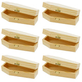 Creative Hobbies Pack of 6 - Small Unfinished Wood Funeral Coffins, 6-Inch - Perfect for Halloween, Goth Decor, and Pet Memorials Creative Hobbies