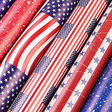 Tintnut American Flag Permanent Vinyl - 10 Sheets 12"x10", USA Flag Patriot Adhesive Vinyl, Independence Day Pattern Self Sticker Waterproof Vinyl Tintnut