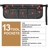 Tool Belt Pouches for Men Utility Belt Electrician Tool Bag Canvas Gardening Waist Tool Pouch with 13 Pockets for Men Women Carpenters Electricians FASHIXD