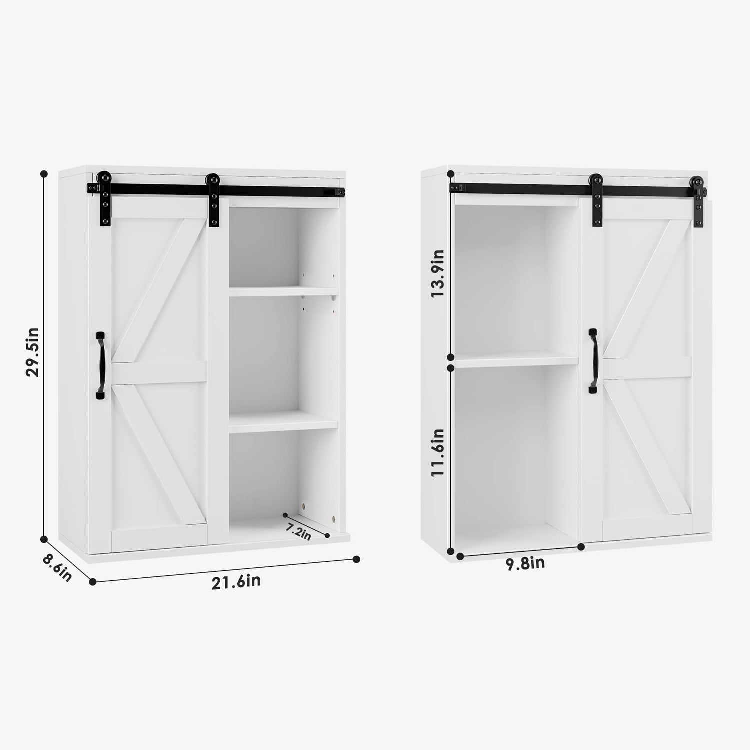 HOSTACK Bathroom Cabinet Wall Mounted, Farmhouse Medicine Cabinet with Sliding Barn Door & Adjustable Shelf, Over The Toilet Storage Cabinet for HOSTACK