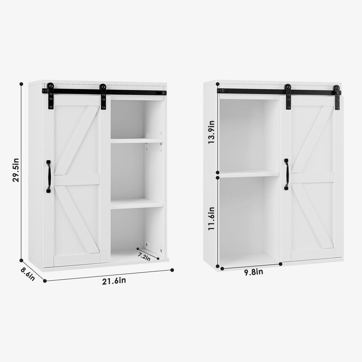 HOSTACK Bathroom Cabinet Wall Mounted, Farmhouse Medicine Cabinet with Sliding Barn Door & Adjustable Shelf, Over The Toilet Storage Cabinet for HOSTACK