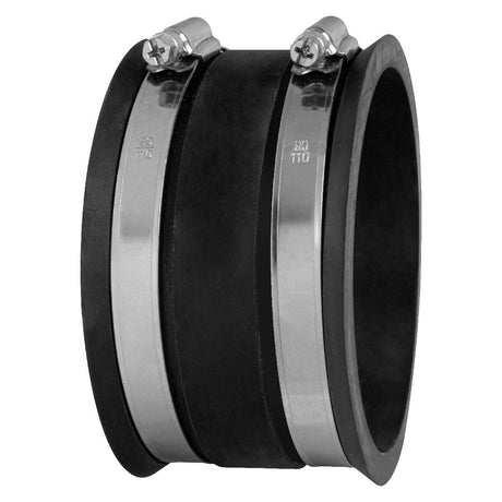 POWERTEC 70149 4 Inch Dust Control Flex Cuff with Steel Hose Clamps, Hose Connector Rubber Cuff Coupler for Woodworking Dust Collection Fittings, POWERTEC