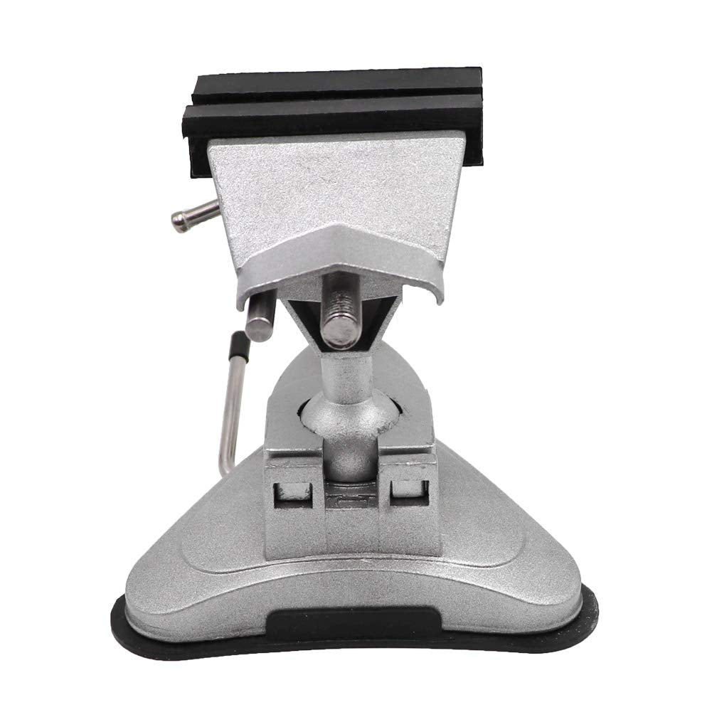 Mini Vacuum Base Vise Portable with 360°Swiveling Head and Powerful Suction Multi-Angle Pivoting Small Vice MUDUOBAN