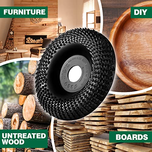 GRAFF Premium Wood Carving Disc 4 1/2 Inch for Angle Grinder - Shaping and Grinding Wheel for Wood, Drywall, Chipboard, Plastic - Woodworking Angle GRAFF