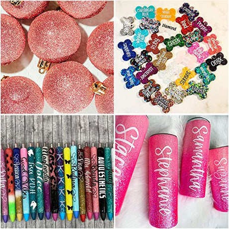 Ultra Fine Glitter 36 Assorted Colors Set, Holographic Glitter Powder for Tumblers, Slime Epoxy Resin Arts and Crafts Glitter, Iridescent Cosmetic Linwulte