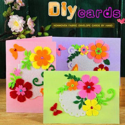 QIAONIUNIU Card Making Kits DIY Handmade Greeting Card Kits for Kids, Christmas Card Folded Cards and Matching Envelopes Thank You Card Art Crafts