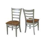 IC International Concepts International Concepts Emily Side, Set of 2 Chair, Distressed Hickory/Stone IC International Concepts