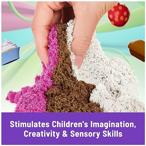 Kinetic Sand Scents, Ice Cream Treats Playset with 3 Colors of All-Natural Scented Play Sand & 6 Serving Tools, Sensory Toys, Christmas Gifts for Kinetic Sand