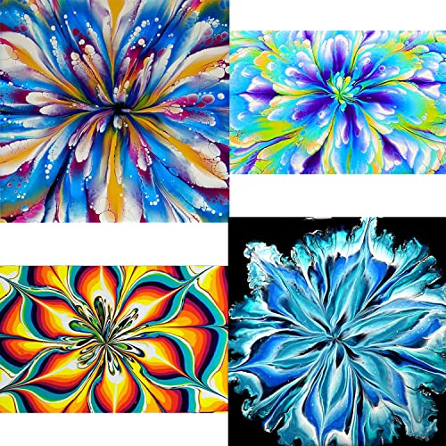 6Pcs Split Cup Flower Pour Cup Silicone Paint Cup Acrylic Pouring Strainers Set for Paint Pouring Capacity Mixing Cups for DIY Pouring Acrylic Paint FASALX