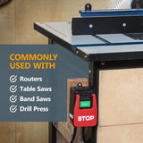 POWERTEC 71754 120V Safety Power Tool Paddle Switch w/Heavy Duty Cords, fits Table Saw, Router Table, Drill Press, Bench Saw, Band Saw POWERTEC
