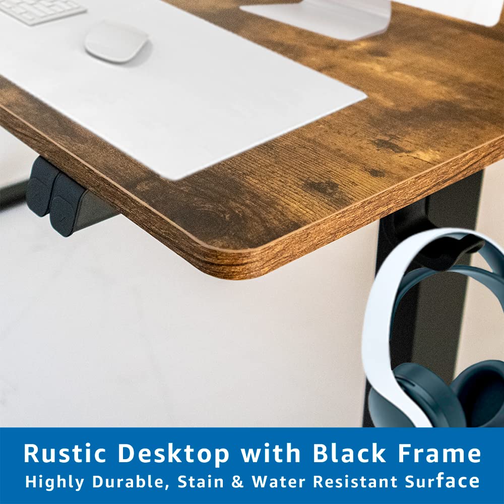 Lifetime Home Height Adjustable 48" Electric Standing Desk - Upgraded Ultra Durable Home Office Large Rectangular Computer or Laptop Sit Stand Lifetime Home