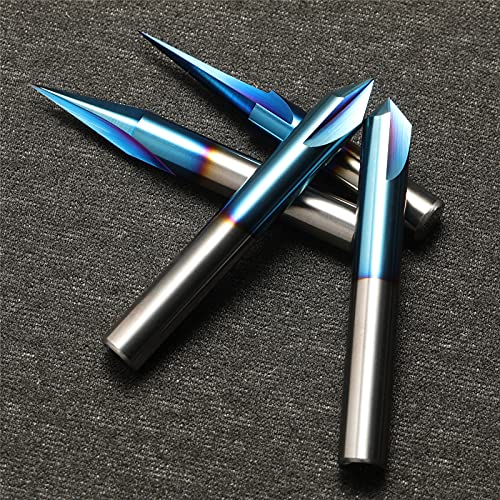 Genmitsu CNC Wood Carving Router Bits Set, 1/4'' Shank, 4 PCS, 15° Detail Carving Liner+ 20° Profile bit+ 60° & 90° V Groove, WC04A Genmitsu