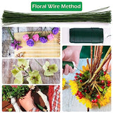 GLAMFIELDS Floral Arrangement Kit with Floral Tape, 26 Gauge Floral Stem Wire, 22 Gauge Floral Wire, Cutter, Boutonniere Flower pin for Bouquet Stem GLAMFIELDS