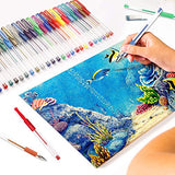 Shuttle Art Gel Pens, 32 Colors Gel Pen Set with Coloring Book for Adults Coloring Books Drawing Doodling Crafts Scrapbooking Journaling Shuttle Art