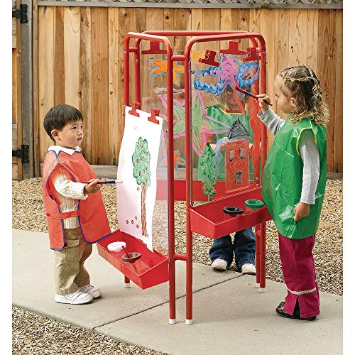 Colorations 3-Way Indoor/Outdoor Acrylic Panel Easel, Outdoor Play, Drawing, Adjustable Easel, Art Craft Painting, Arts and Crafts - WoodArtSupply