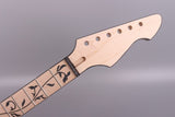 Yinfente Unfinished Electric Guitar Neck Replacement 24 Fret 25.5 Inch Maple Wood Fretboard Binding Headstock yinfente