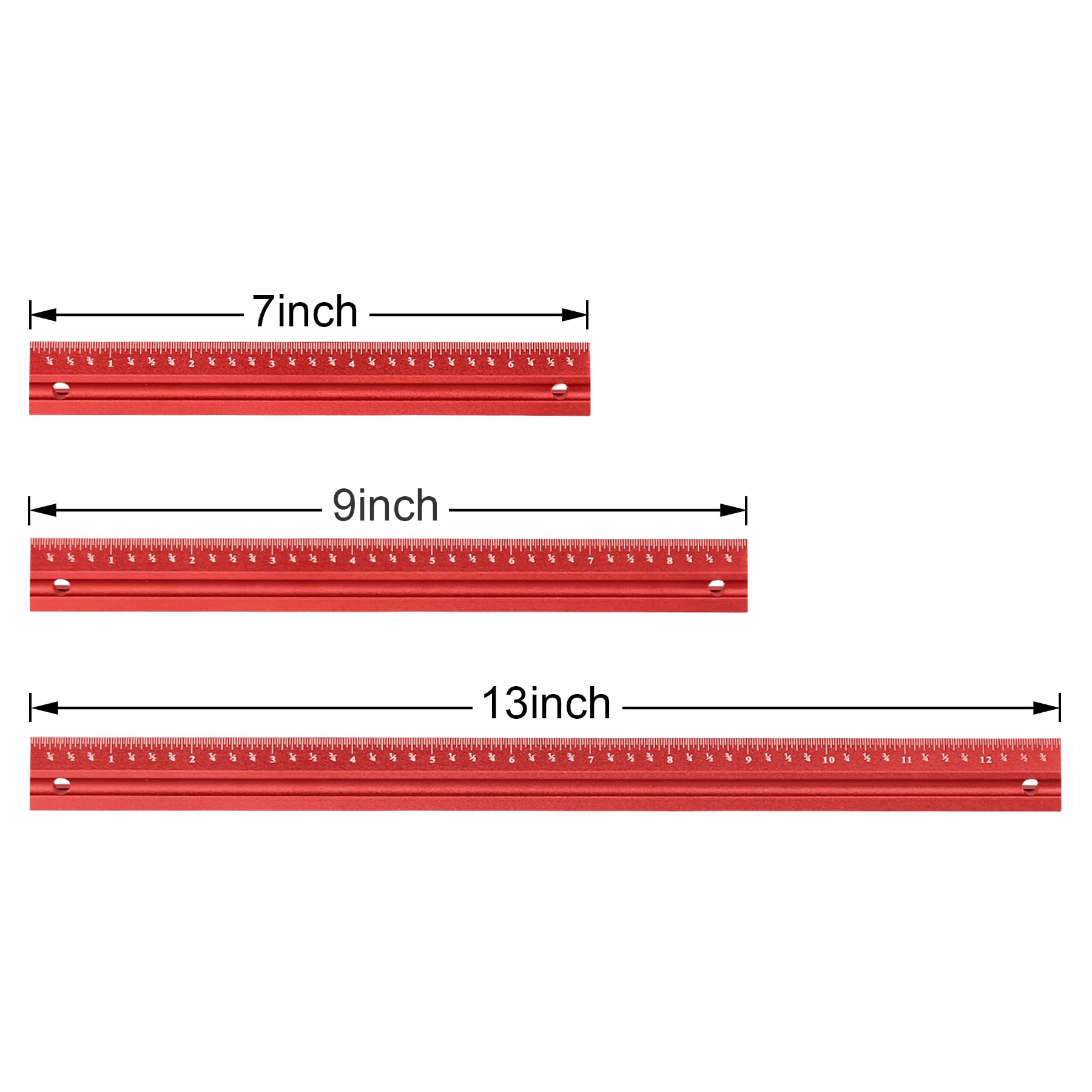 Woodworking Edge Ruler Set Corner Rulers Precision Edge Measuring Ruler V Shaped Straight Ruler 7/9/13 Inch - WoodArtSupply