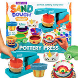 Made By Me! Sand Dough Sculpt & Paint Creations! Pottery Press, Sand Dough Bowl Kit, Paint & Create Your Own Pottery, Mess-Free Pottery Kit for Kids, Made By Me