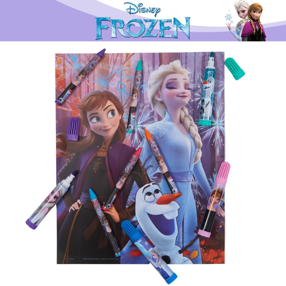 Disney Frozen Kids Coloring Art and Sticker Set, 30 Pcs. School & Craft Supplies with Pencil Case Innovative Designs