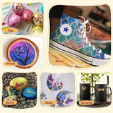 ABEIER Glitter Markers Pens, 12 Colors Sparkle Acrylic Metallic Paint Pens, Fine Point Tip, Water-based Ink for Rock Painting, Stone, Mugs, Ceramic, ABEIER