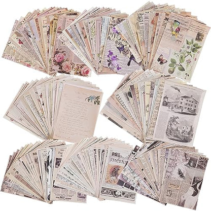 192 Sheets of Vintage Scrapbook Paper, Journaling Scrapbooking Supplies Craft Room Decor Decoupage Papers Kit Ephemera for Journal Aesthetic Card - WoodArtSupply