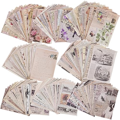 192 Sheets of Vintage Scrapbook Paper, Journaling Scrapbooking Supplies Craft Room Decor Decoupage Papers Kit Ephemera for Journal Aesthetic Card - WoodArtSupply