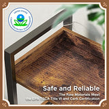 Seventable 6-Tier Rustic Brown Industrial Bookshelf with Hooks and Open Shelves Seventable