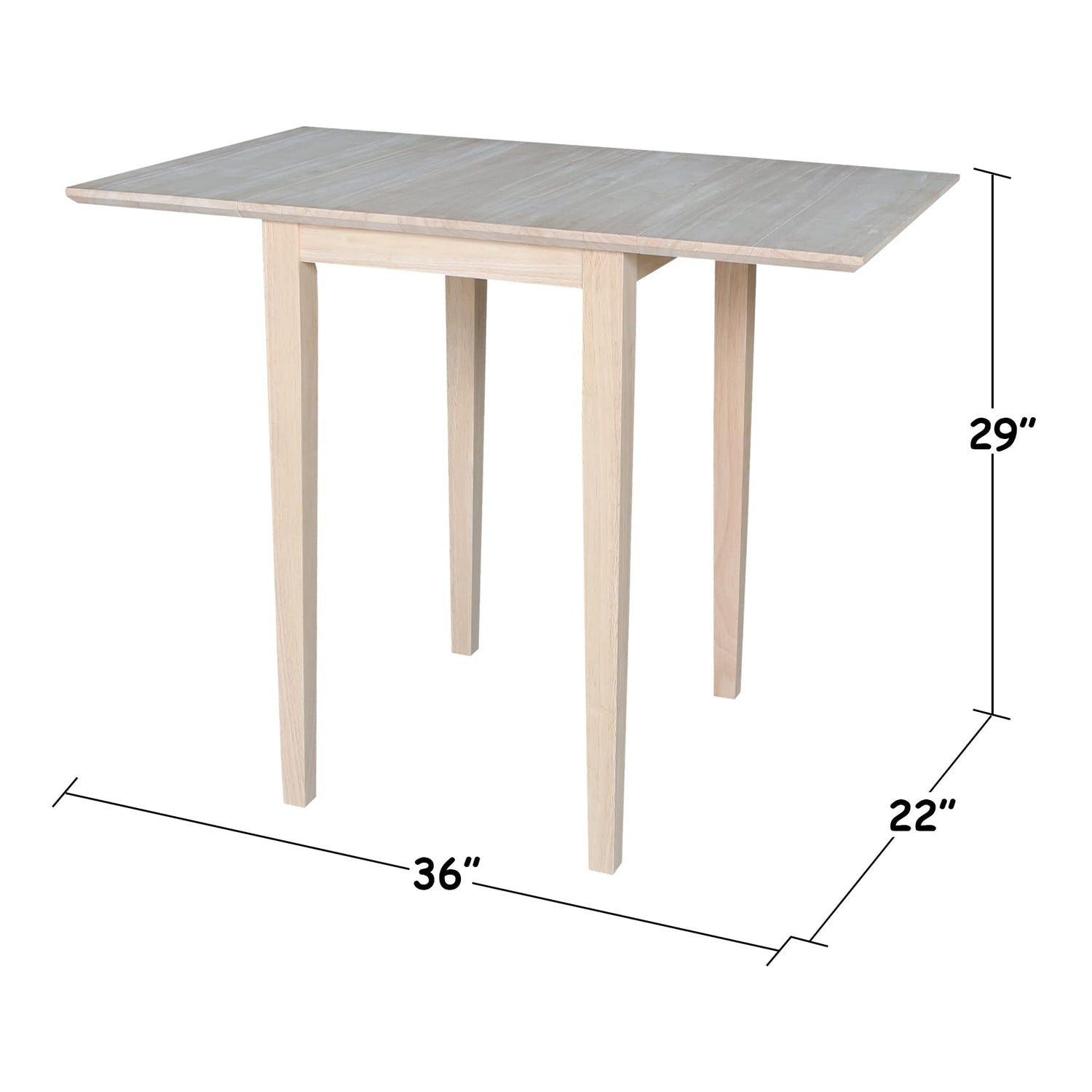 International Concepts Small Drop-leaf Table, Unfinished IC International Concepts