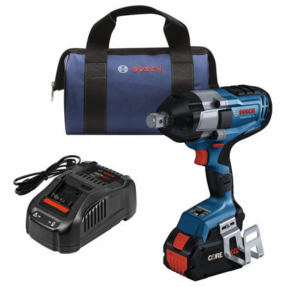 BOSCH GDS18V-770CB14 PROFACTOR™ 18V Connected 3/4 In. Impact Wrench Kit with Friction Ring and Thru-Hole and (1) CORE18V® 8 Ah High Power Battery - WoodArtSupply