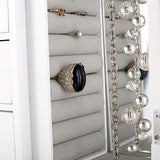 ZGZD White Jewelry Box Wooden Makeup and Accessories Organizer Girls Ring Storage with 4 Drawers and Swing Door ZGZD