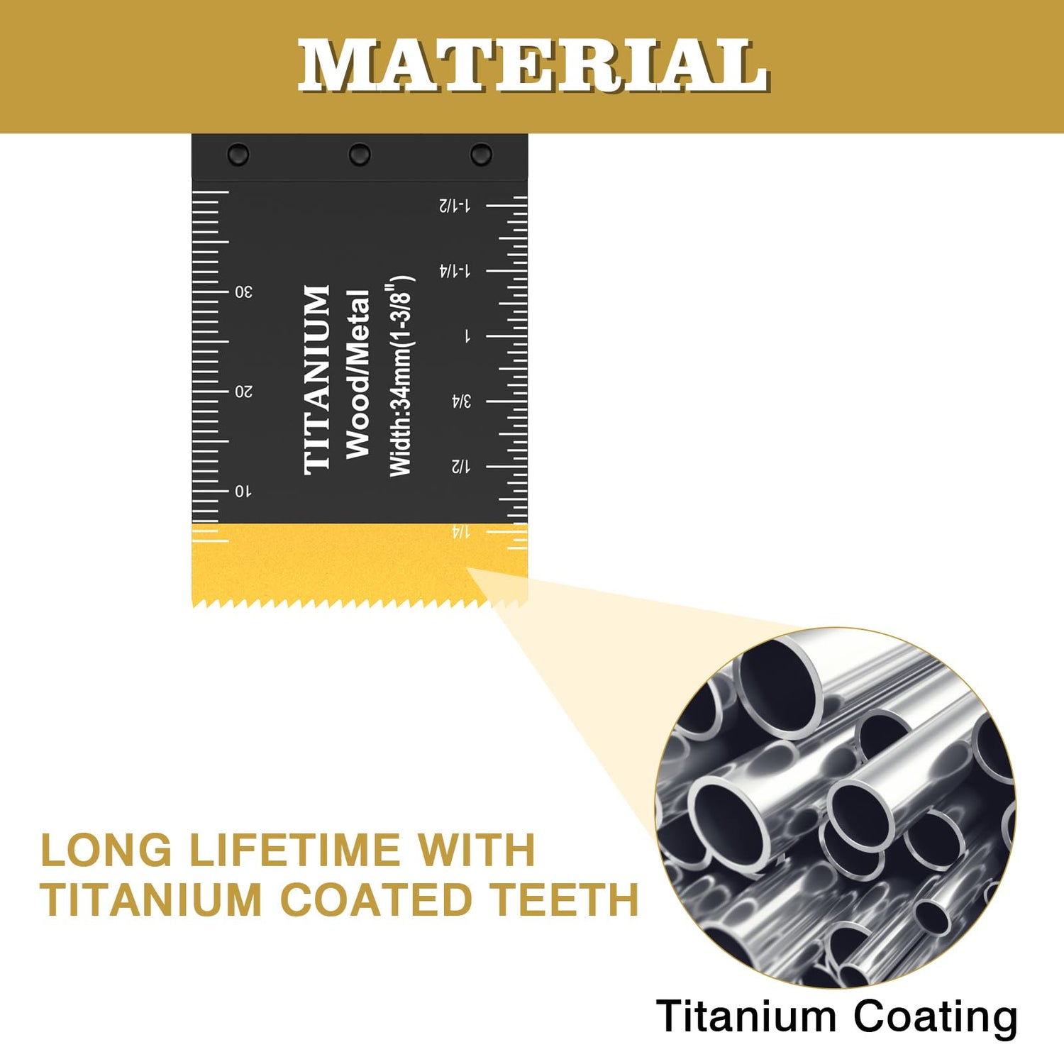 Trivd Frol 10PCS Titanium Multitool Blades, Oscillating Saw Blades Metal Cutting for Nails Wood Plastic and Hard Material Oscillating Tool Blades Kit Trivd Frol