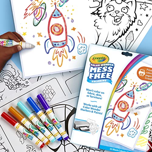 Crayola Color Wonder Mess Free Coloring, Blank Coloring Pages, 50 Count, Printable Page Refill Set Crayola