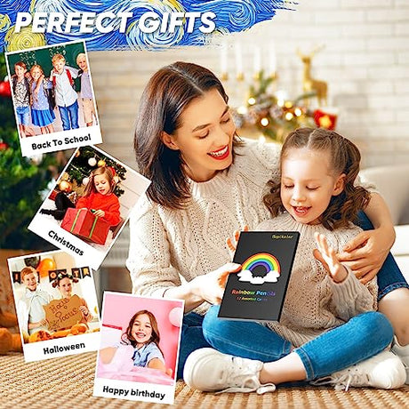 Hapikalor 12-Color Rainbow Pencils Aesthetic Jumbo Colored Pencils for Adult Coloring Sketching, Cute Drawing Kit Fun Pencils Cool Stuff Christmas Hapikalor