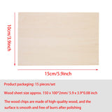 SIWUCHYE Unfinished Wood, 15 Pack Basswood Sheets for Crafts, Craft Wood Board for House Aircraft Ship Boat Arts and Crafts, School Projects, Wooden SIWUCHYE