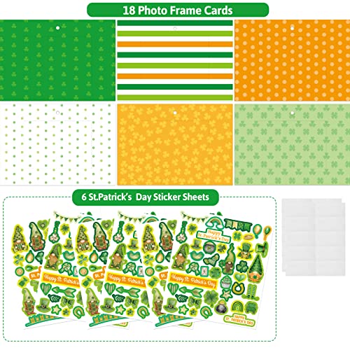 ceiba tree St. Patrick's Day Craft Kits for Kids Picture Frame Craft Happy St. Patrick's Day Photo Frame Cards with Stickers Shamrock Party School