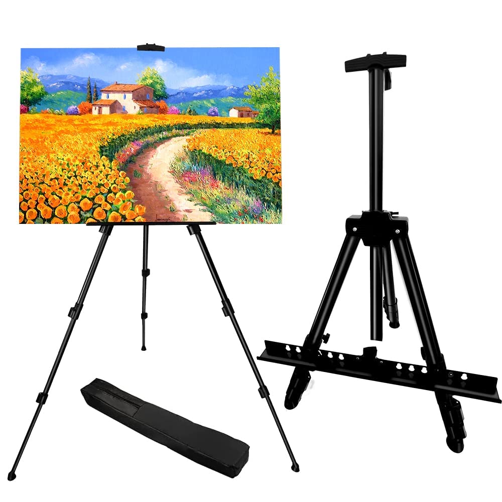 RRFTOK Artist Easel Stand, Adjustable Easel for Painting Canvases Height from 17 to 66 Inch,Carry Bag for Table-Top/Floor Drawing and Didplaying - WoodArtSupply