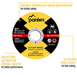 Panlen 25 PCS 3" x3/64x3/8 Cut Off Wheels for Metal, Thin Cutting Discs,Fits Any Angle Grinder or Power Air Tool panlen
