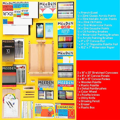 MEEDEN 149PCS Art Supplies with French Easel, All-in-one Painting Set for Artists - WoodArtSupply