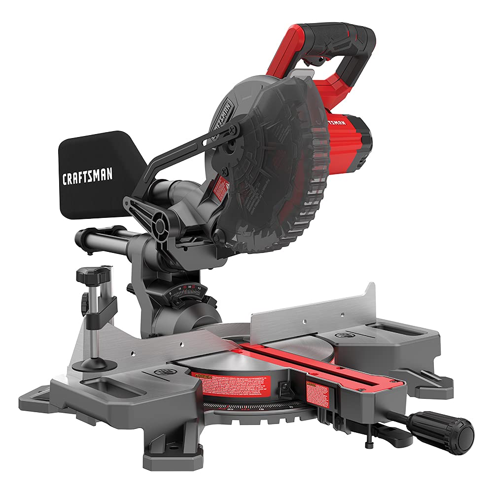 CRAFTSMAN V20 Miter Saw Kit, 7-1/4 inch, Cordless, Battery and Charger Included (CMCS714M1) Craftsman