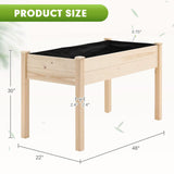 Patiomore 4 Feet Outdoor Wooden Raised Garden Bed Planter Box Kit for Vegetable and Fruit Herb Growing, Patio or Balcony Gardening, Natural Patiomore