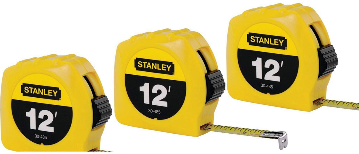 Stanley Hand Tools 30-485 1/2" X 12' Tape Rule (3-Pack) Stanley