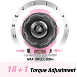 WORKPRO Pink Cordless Drill Driver Set, 12V Electric Screwdriver Driver Tool Kit, 3/8" Keyless Chuck, Charger and Storage Bag Included - Pink Ribbon WORKPRO